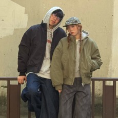 情侣款新款美式高街复古飞行员夹克秋冬季夹棉棒球服外套棉衣棉服