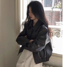 批发短款黑色皮衣外套女2026年春<b class='q'>秋</b>新款酷飒风小个子爆款机车气质复古