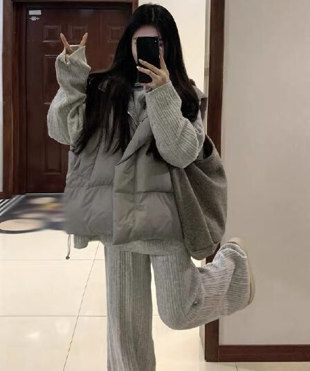 lilylikes 아래 면화 의류 작은 유럽 패키지 새로운 한국 스타일 루즈핏 스탠드 칼라 워싱 고급 빗질된 면 베스트 여성 코트