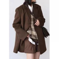 批发2026新款<b class='q'>西装</b>呢子大衣<b class='q'>女</b>秋冬季新款毛呢外套加厚小个子高级感