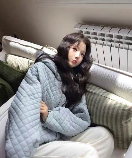 장 베이 베이 얇고 가벼운 버블 푸 링 그리드 후드 면 의류 루즈핏 슬림해 보이는 보온 한 부서 ins 바람 학생 면 옷 재킷