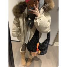 批发大毛领棉服外套女短款冬季韩系小个子工装派克服