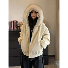 批发冬季新款荔枝纹座山雕连帽绒毛<b class='q'>棉衣</b>外套<b class='q'>男</b>女冬季PU皮加厚保暖棉服