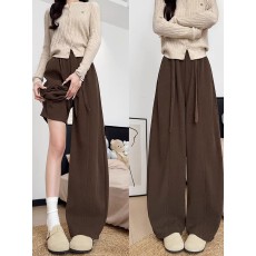 批发常规/加绒 休闲弯刀裤<b class='q'>女装</b>秋冬高腰垂坠感灯芯绒阔腿裤