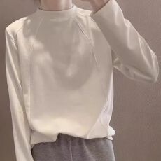 批发德绒磨毛保暖长袖<b class='q'>打底衫</b>女秋冬韩版宽松内搭可外穿半<b class='q'>高领</b>T恤上衣