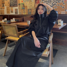 批发夹克外套抽绳半身裙两件套女秋户外休闲运动美式复古短款工装套装