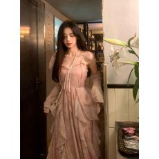 批发原版雪纺面料有拉链内里 两件套小个子仙女连衣裙春夏装裙子<b class='q'>套装</b>