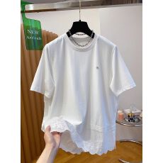 批发微胖80-300斤2025夏<b class='q'>韩国</b>ulzzang下摆蕾丝花边拼接宽松短袖T恤女