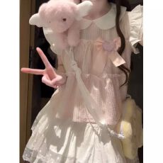 批发夏季新款两件套装日系小个子甜美学院风格子拼接上衣蛋糕半身裙<b class='q'>女</b>