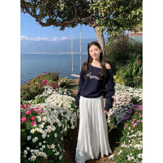 批发曼巴棉美式复古斜肩<b class='q'>卫衣</b>女春秋韩系慵懒风宽松长袖上衣