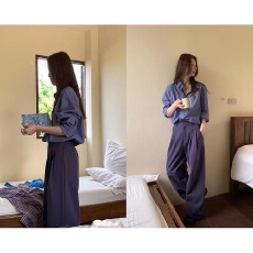 批发原版水洗全棉 复古条纹衬衫设计感翻领衬衣薄款长袖上衣