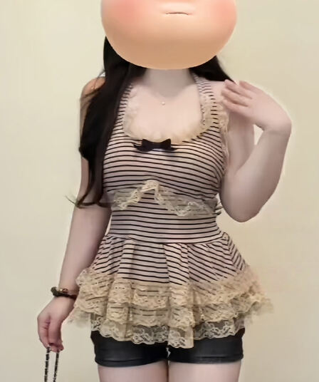 벨트 가슴 패드 무거운 작업 레이스 나비 매듭 부드러운 바람 자이언트 잘 생긴 행침 목 허리 수축 작은 대중 캐미솔 맨위