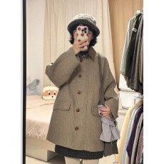 批发复古韩系翻领呢子大衣女早秋季2026<b class='q'>新款</b>高级感小个子短款毛呢外套