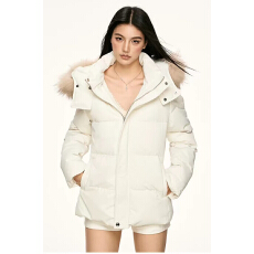批发韩系大毛领连帽款棉服女 宽松百搭加厚防寒显高冬季通勤保暖上衣