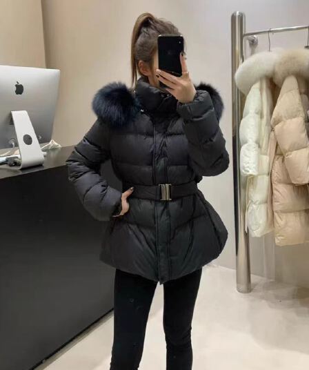 한 부서 부드러운 바람 모피 칼라 허리 수축 패딩 재킷 다운 코트 겨울 재킷 두꺼움 목화 진딧물 새로운 한국 스타일 면 의류 여성
