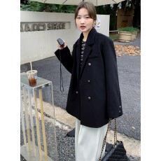 批发原版做法毛呢西装外套女秋冬爆款加厚小香风复古短款呢子大衣