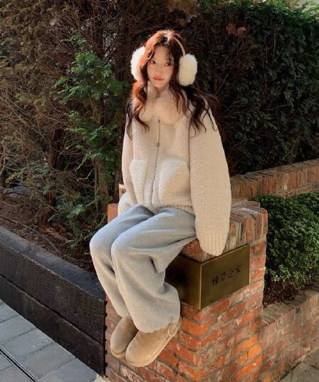 장 베이 베이 ibell 환경 보호 모방 양 어린 양 플러시 가죽 털 하나 보온 염색 포인터 전갈 모피 칼라 모피 재킷