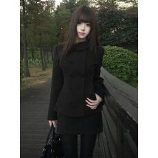 批发赫本风黑色西装连衣裙子<b class='q'>女</b>秋冬季2026新款小个子千金穿搭套装短裙