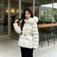 批发韩国原版2026新款冬季新修身收腰显瘦加厚羽绒棉服女大毛领外套