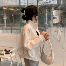批发春秋短款卫衣拉链今年流行外套女百搭<b class='q'>开衫</b>休闲运动上衣棒球服