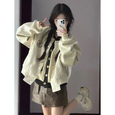 批发原版做法 短款<b class='q'>棒球</b>服女春秋冬款宽松休闲百搭加厚夹克外套ins