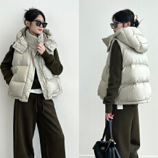 批发lulu同款四格羽绒<b class='q'>马甲</b>女短款2026冬季新款小个子<b class='q'>马夹</b>坎肩冬季外套