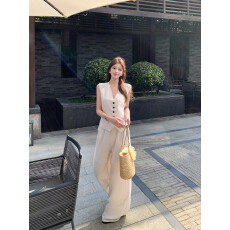 批发实拍实价轻奢<b class='q'>气质</b>显瘦套<b class='q'>装</b>女老钱风松弛感马甲+阔腿<b class='q'>裤</b><b class='q'>两件套</b>