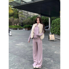 批发实拍实价无骨上衣裤子两件套冬季软糯<b class='q'>显瘦</b>套装+<b class='q'>外套</b>马甲