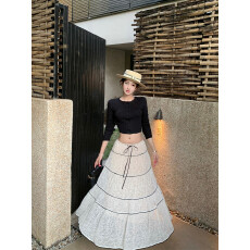 批发实拍实价黑色长袖针织上衣女款重工绝美蕾丝<b class='q'>半身</b>裙套装