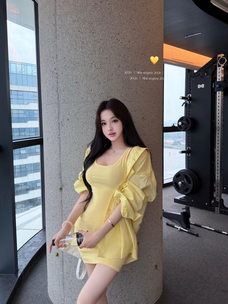 실사 정가 순수한 욕망 핫걸 u 칼라 민소매 신축성 몸매 가꾸기 드레스 익스트림 제인 품격 루즈핏 긴팔 셔츠
