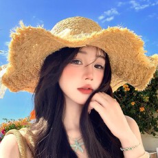 批发法式蝴蝶结蕾丝飘带编织草帽女夏大头围大帽檐度假风海边防晒帽子