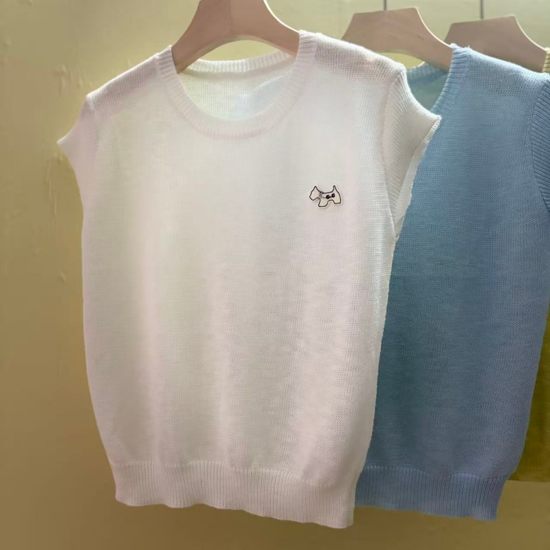 2026 여성 여름 익스트림 제인 마 재료 혼방 니트 반팔 티셔츠 여성 부드러운 찹쌀 느슨함 센스 느긋한 품격 맨위