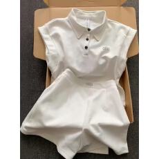 批发小众设计感运动服<b class='q'>套装</b>女夏季宽松时尚polo领短袖短裤休闲两件套潮