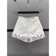 批发中国风刺绣白色牛仔短裤女2026夏季新款高腰宽松显瘦A字阔腿热裤