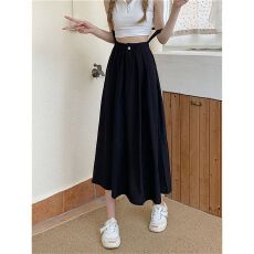 批发梨形身材a字半身裙女夏季高腰垂感<b class='q'>中长款</b>一步裙