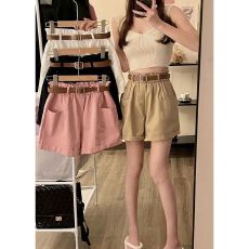 批发纯棉洗水夏季韩版新款高腰显瘦大码短裤阔腿裤大码<b class='q'>休闲裤</b>女<b class='q'>装</b>裤子