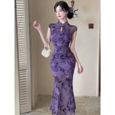批发绿色设计感性感风新中式改良旗袍连衣裙女装夏季气质绝美包臀短裙