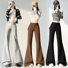 批发实拍2026春季垂感显瘦低腰微喇阔腿宽松小个子休闲卫裤高级感长裤