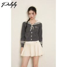 批发学院风甜美海军领<b class='q'>开衫</b><b class='q'>毛衣</b><b class='q'>女</b>2025年秋冬新款蝴蝶结短款针织衫上衣