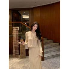 批发坤总kun【矜贵女主角】小香风套装女2025新款镂空上衣长裙<b class='q'>两件套</b>