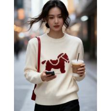 批发红色圣诞<b class='q'>毛衣</b>女款2025新款冬季慵懒宽松软糯短款内搭<b class='q'>女士</b>针织上衣