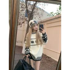 批发七颗虾滑费尔岛<b class='q'>毛衣</b>秋冬女中长款宽松厚款针织衫慵懒内搭长袖上衣