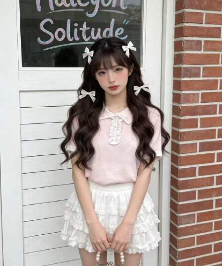 안녕하세요. 대포 배색 베이비 칼라 패치워크 레이스 반팔 티셔츠 여성 2026 새로운 봄 여름 몸매 가꾸기 슬림해 보이는 맨위