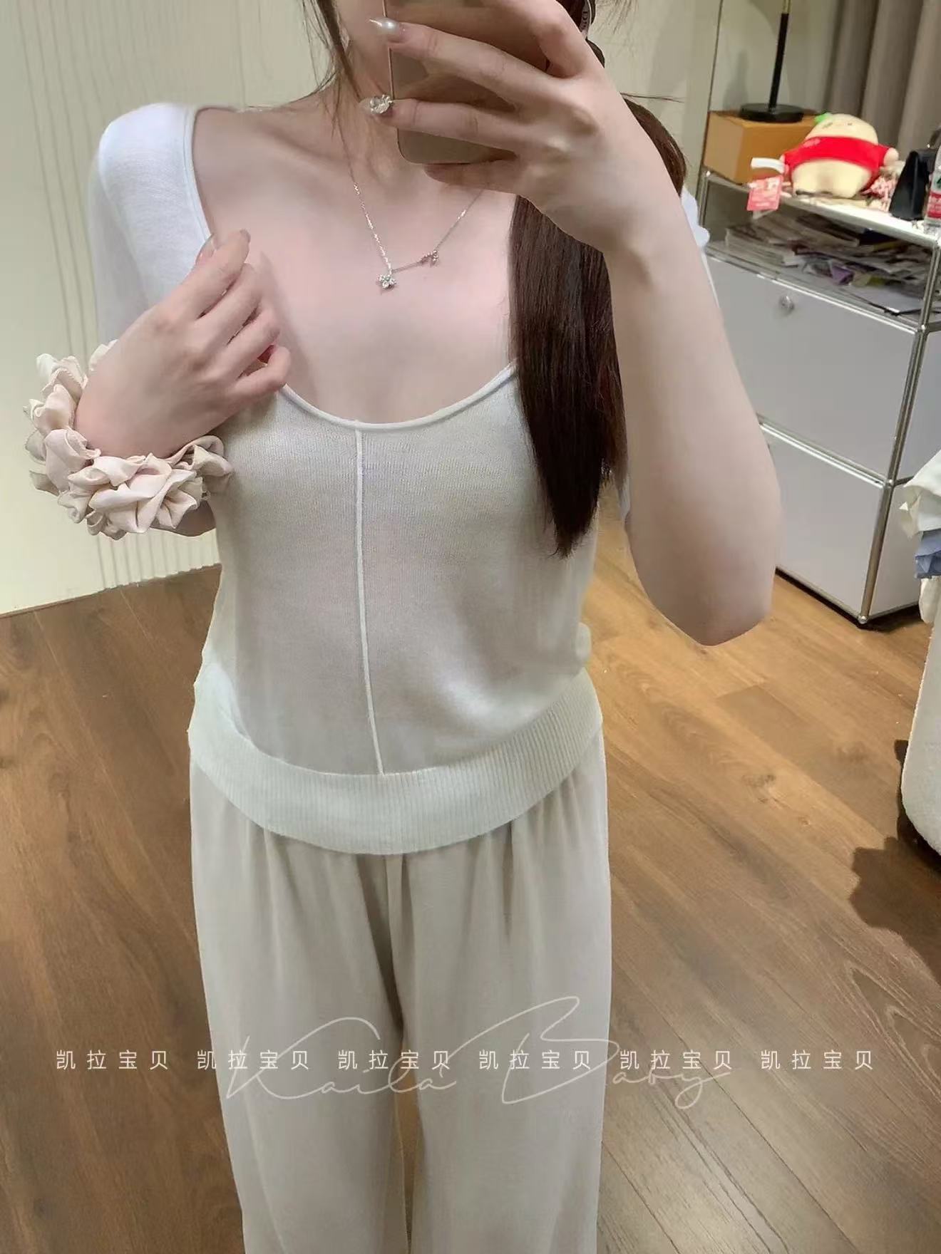 소녀 ~ 중 마음 한 부서 주간 실크 양모 청 ~을 통해 센스 맨위 봄 여름 새로운 몸매 가꾸기 슬림해 보이는 한 부서 반팔