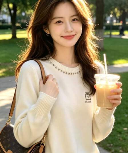 프랑스식 무거운 작업 비즈 박기 반팔 니트 스웨터 여성 가을 새로운 품격 슬림해 보이는 다용도 작은 셔츠 고유 한 Chic 맨위