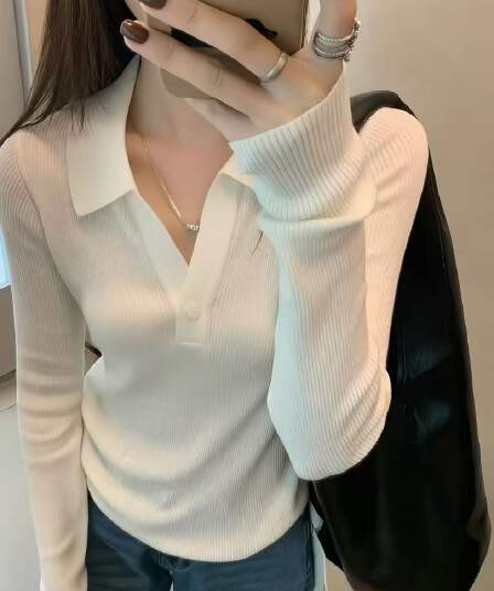 runxi 니트 스웨터 여성 이른 가을 착용 가져 가라. 한 부서 chic Chic 긴팔 맨위 가을 겨울 인사이드 가져 가라. 만나는 POLO 셔츠