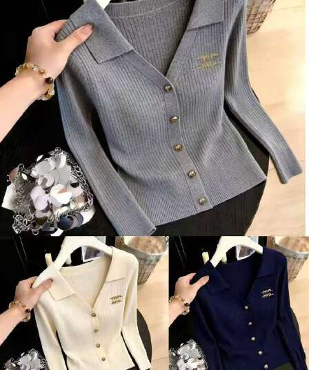 품격 POLO 칼라 긴팔 니트 스웨터 여성 2026 가을 프랑스식 사소한 Chic 맨위 출퇴근 착용 가져 가라.