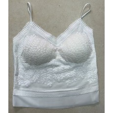 批发蕾丝抹胸美背内衣女薄款带胸垫一体吊带背心免文胸打底