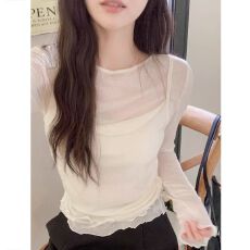 批发110克80聚酯纤维20莱赛尔天丝 2025<b class='q'>春</b>秋季新款韩版长袖T恤女