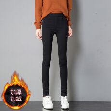 批发复合加绒洗水加厚绒保暖秋冬<b class='q'>打底裤</b>女长裤外穿<b class='q'>九分</b>小脚黑裤